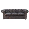 Gepolstertes -Sofa 3-Sitzer aus Leder, mokka